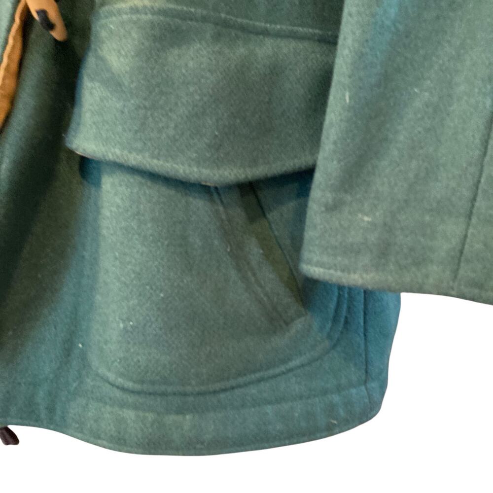 Vintage Forest Green Wool Toggle Duffle Coat Women’s Large Hooded Academia - Picture 11 of 16